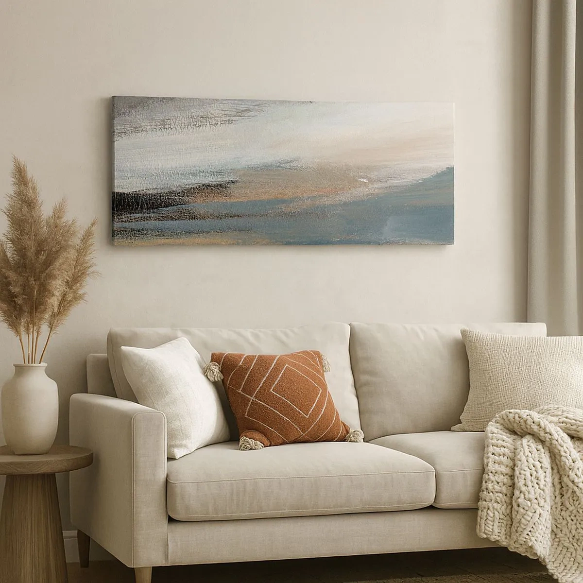 Bild auf Leinwand - Leinwandbild - Abstraktion: nördliche Landschaft - 100x40 cm