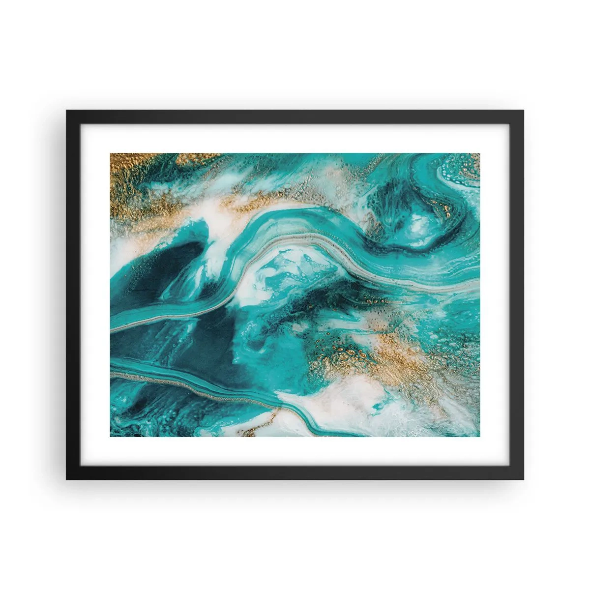 Poster in einem schwarzem Rahmen - Der Fluss aus Gold - 50x40 cm