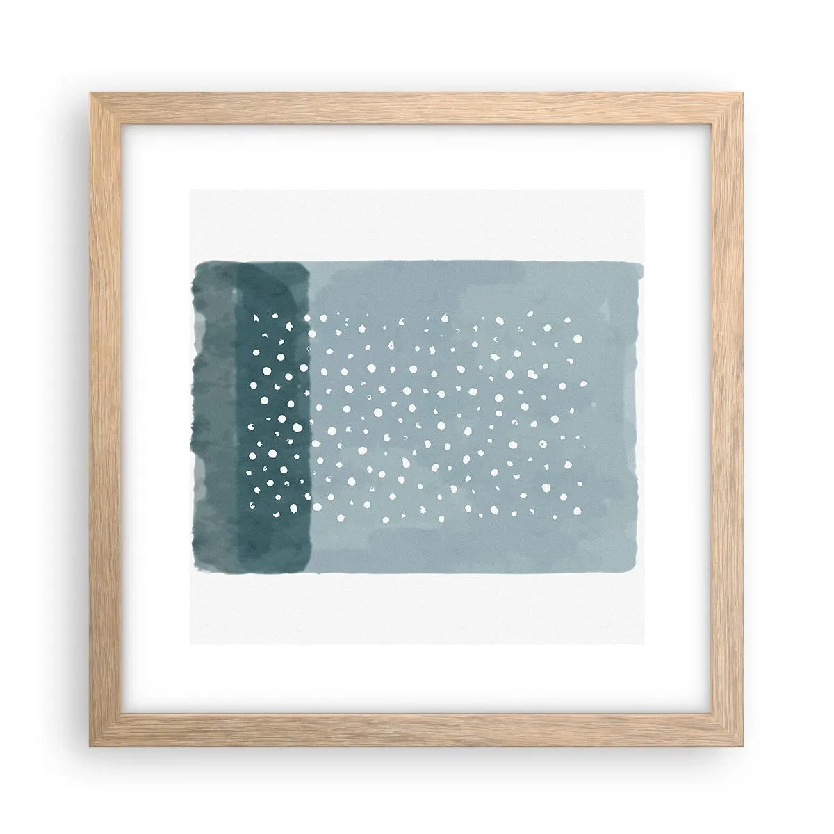 Poster in einem Rahmen aus heller Eiche - Auf Blau gewachsen - 30x30 cm