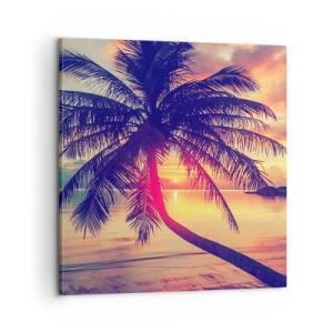 Bild auf Leinwand - Leinwandbild - Abend unter Palmen - 60x60 cm