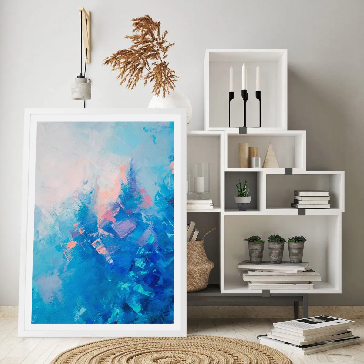 Poster in einem weißen Rahmen - Winter-Abstraktion - 40x50 cm