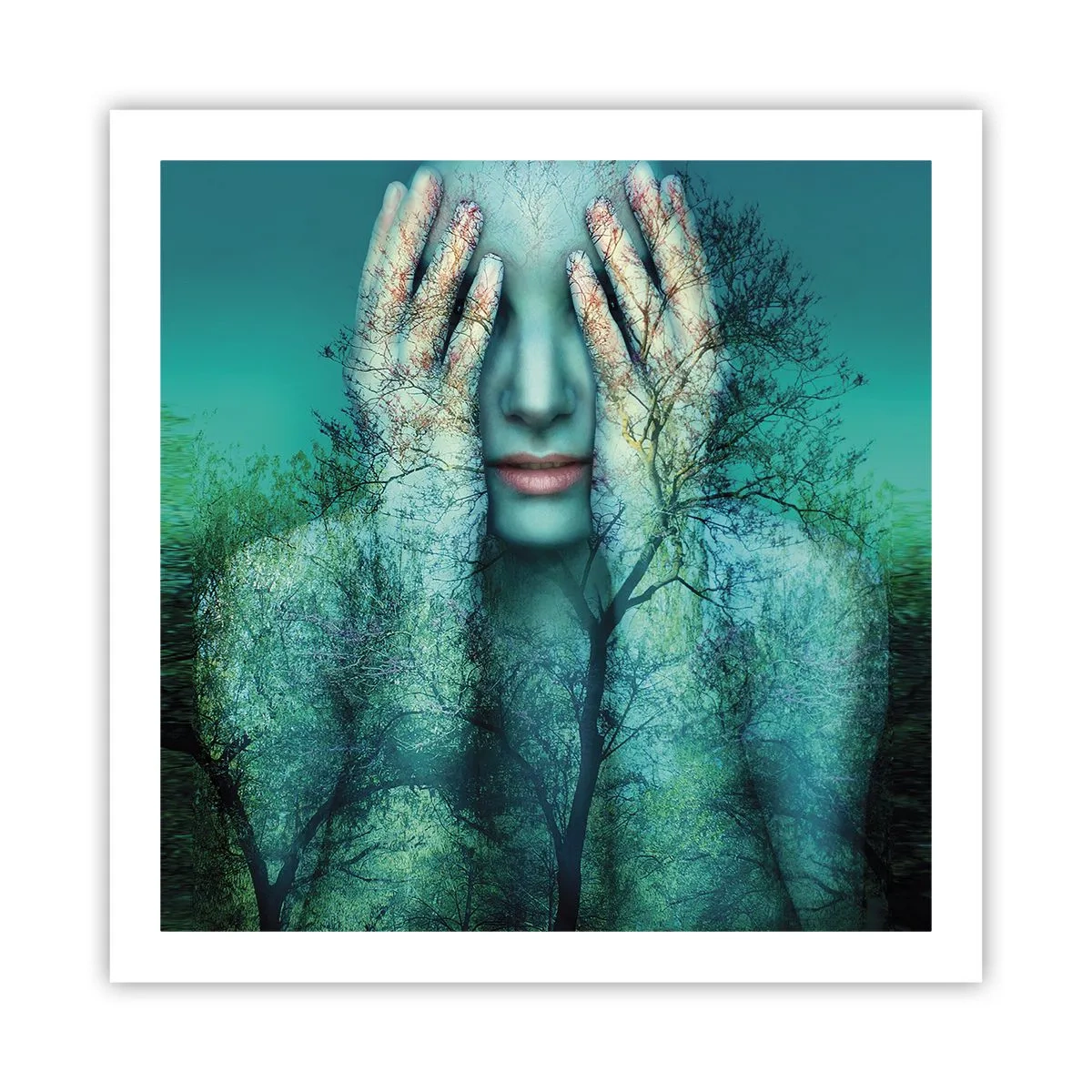 Poster - Eingetaucht in Blau - 60x60 cm