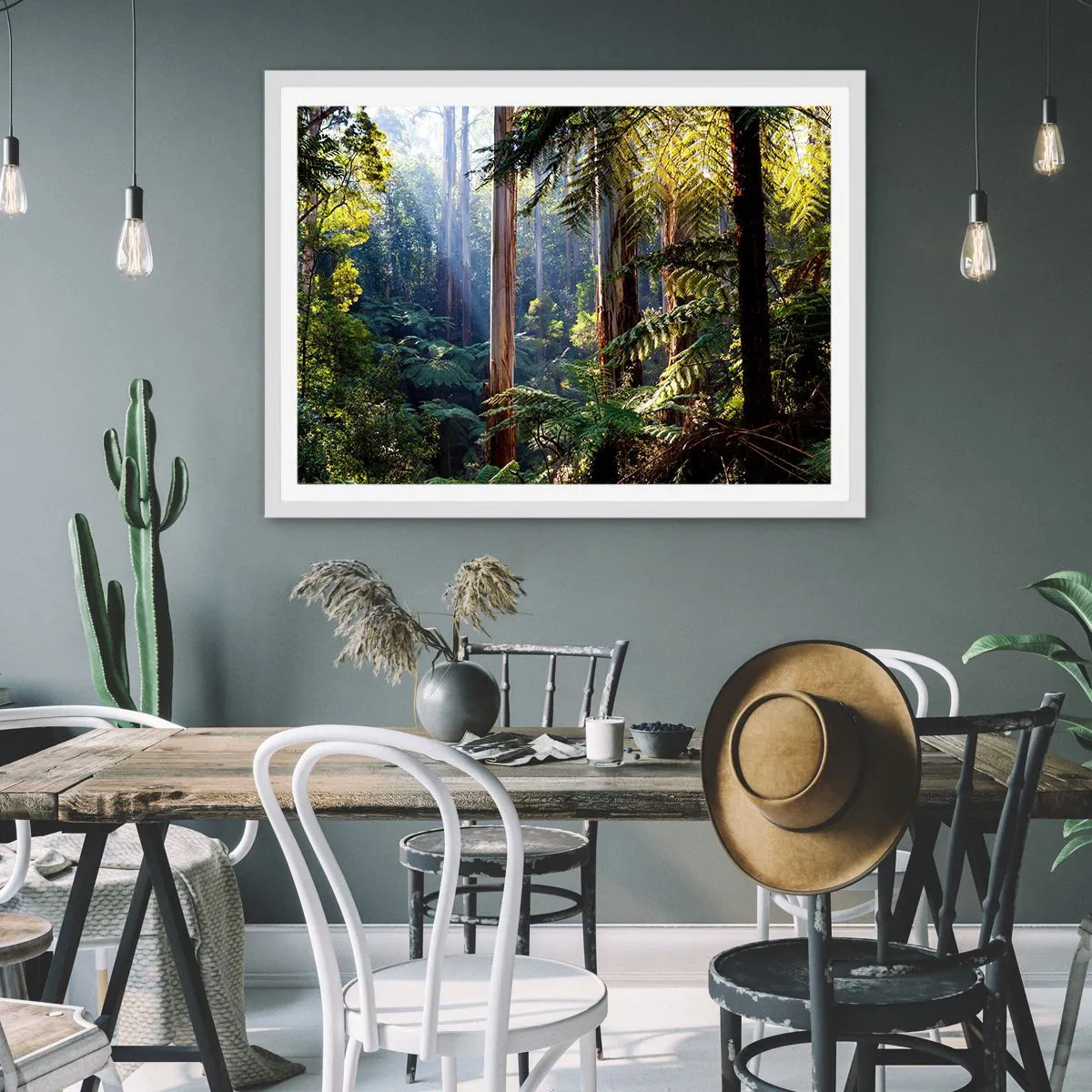 Poster in einem weißen Rahmen - Ein Waldmärchen - 100x70 cm