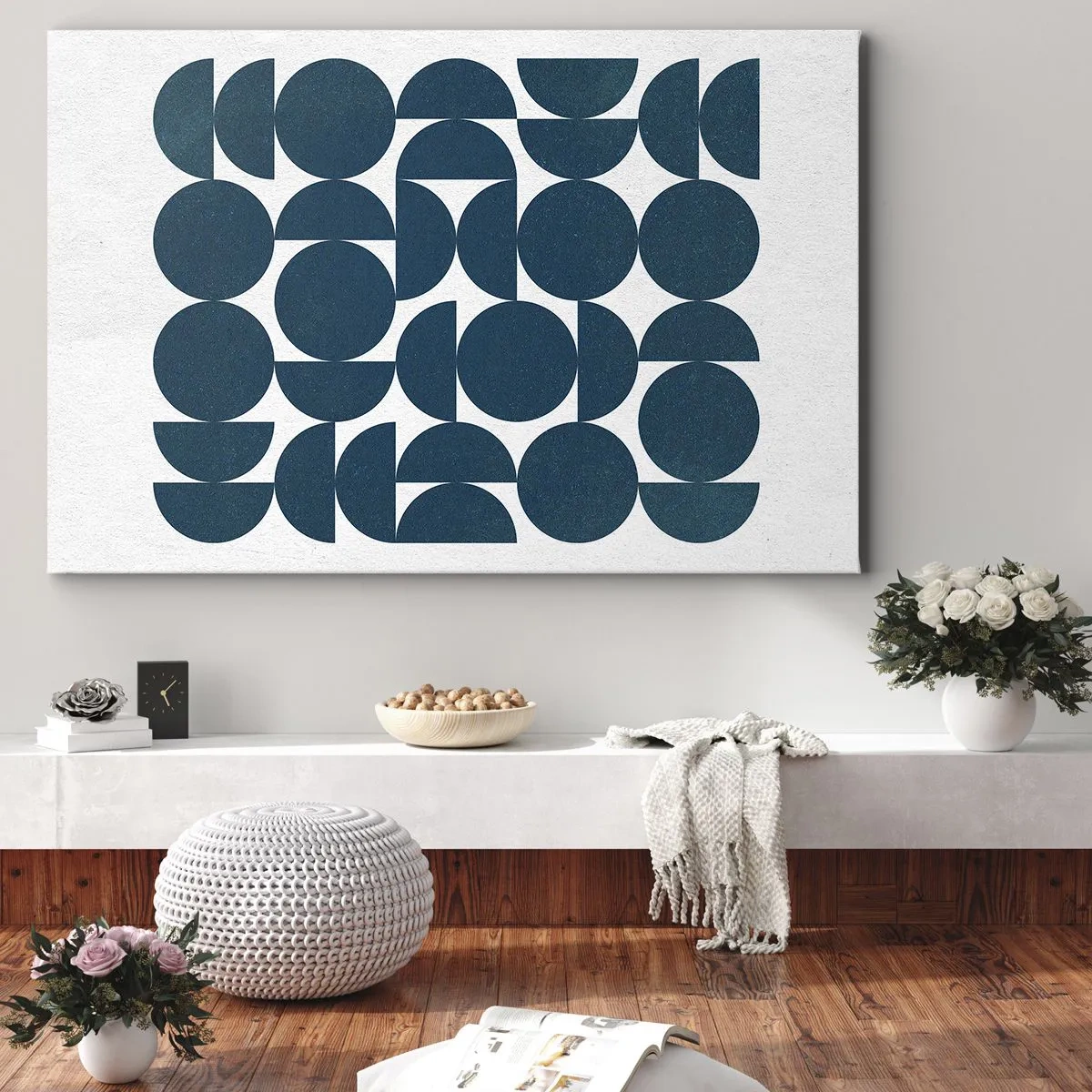 Bild auf Leinwand - Leinwandbild - Kreise und Halbkreise - 70x50 cm