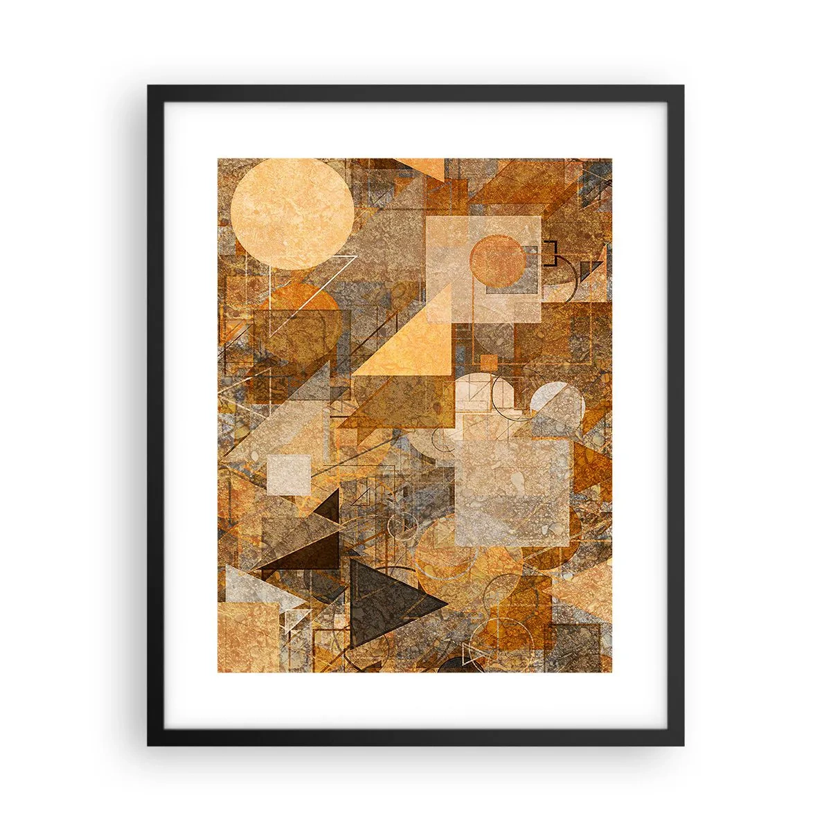 Poster in einem schwarzem Rahmen - Eine kubistische Studie aus Bronze - 40x50 cm