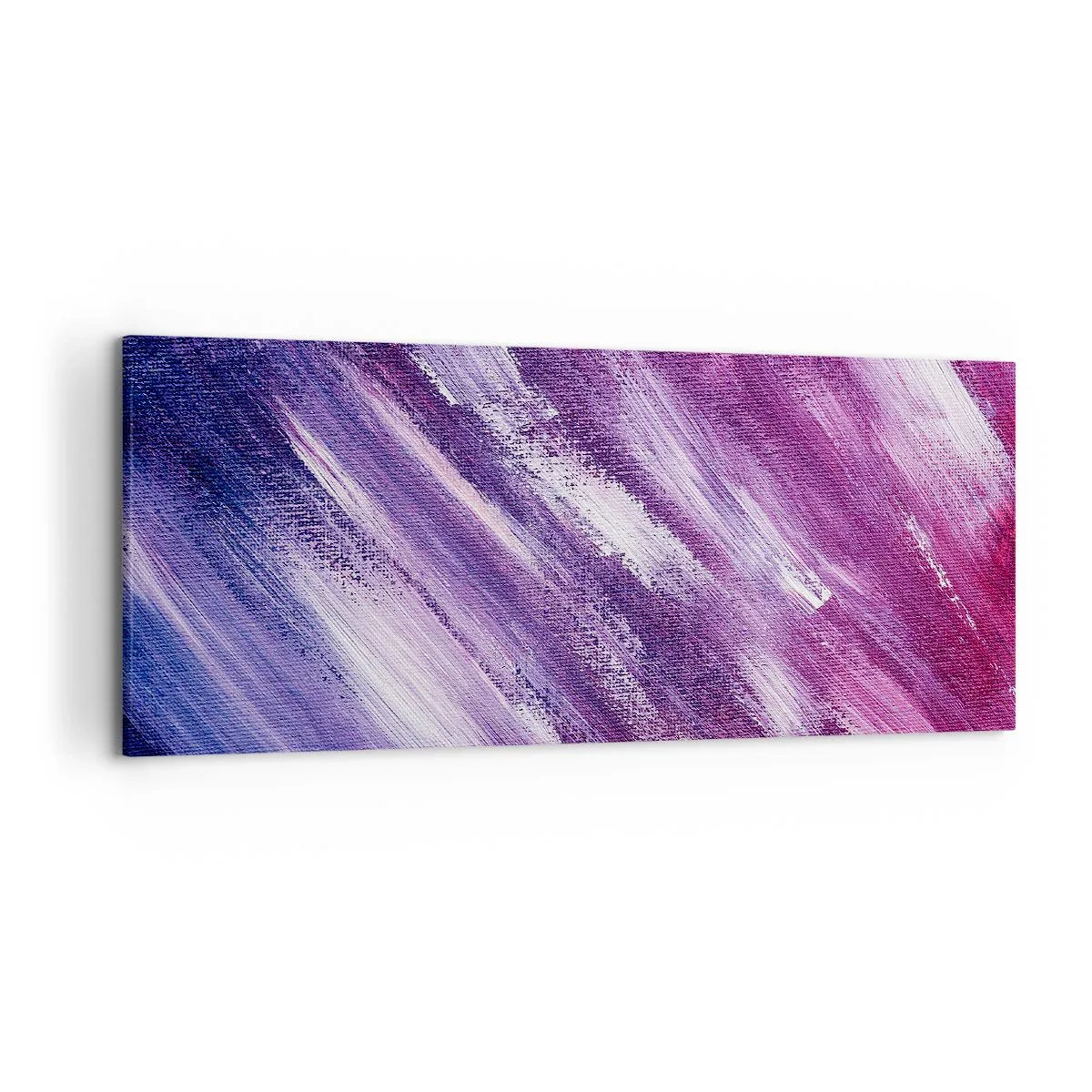 Bild auf Leinwand - Leinwandbild - Abstrakte Pinselstriche in Lila- und Rosatönen - 120x50cm - Wenn der sonnige Wind weht - Moderne Wanddekoration für Wohnzimmer und Schlafzimmer ARTTOR