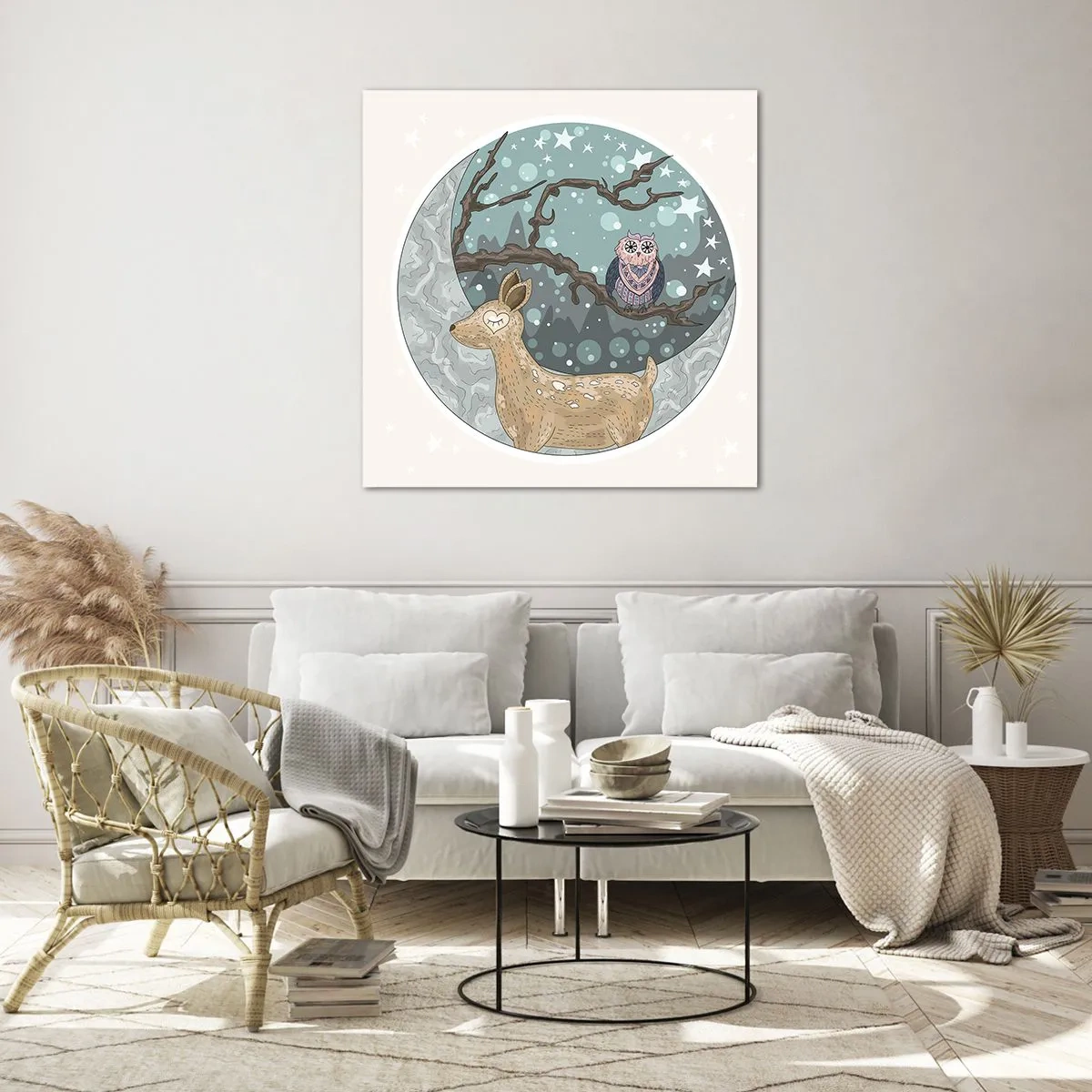 Glasbild - Bild auf glas - Eine märchenhafte Waldnacht - 40x40 cm