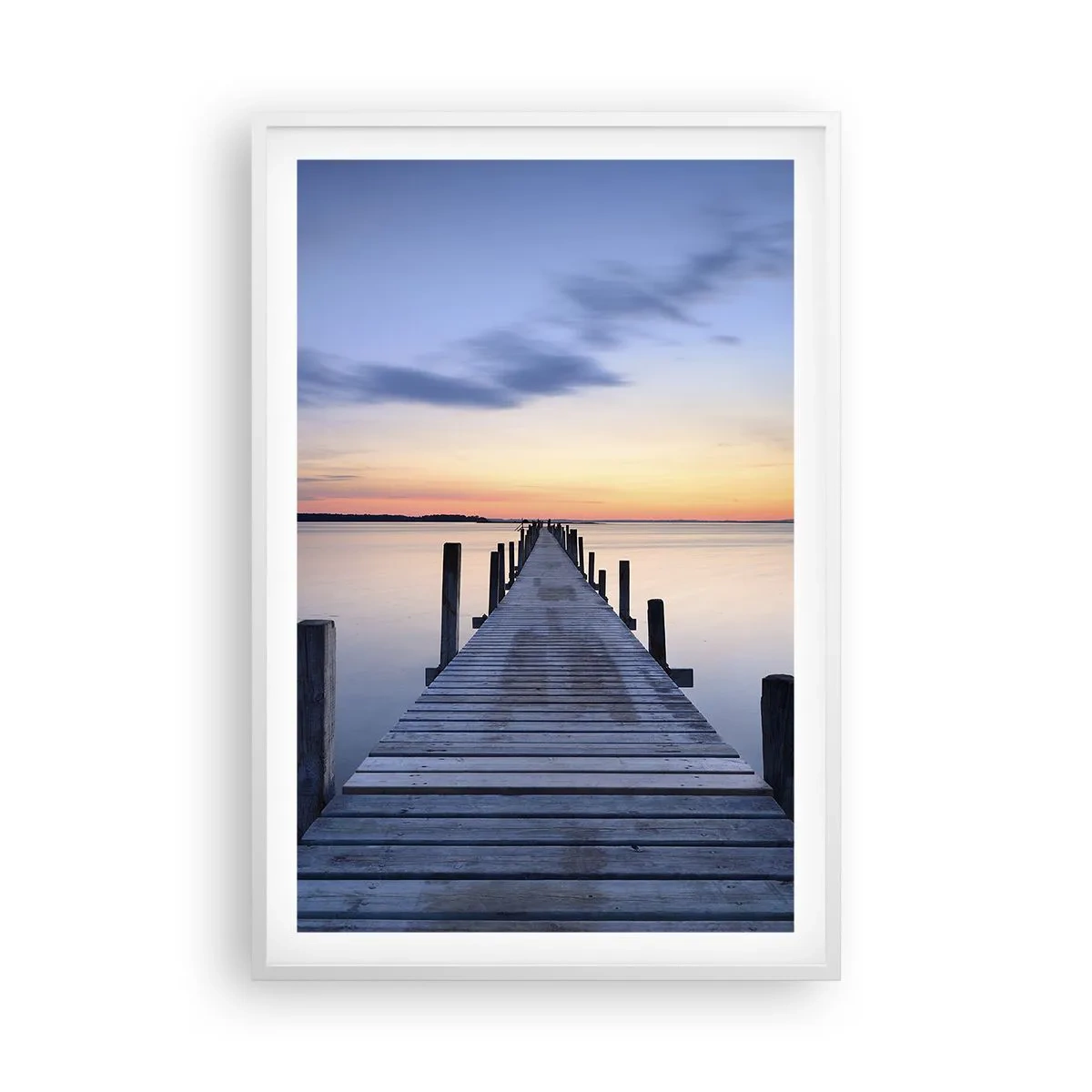 Poster in einem weißen Rahmen - Die Ruhe einer heiteren Dämmerung - 61x91 cm