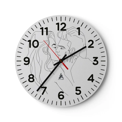 Wanduhr - Glasuhr - Dieselbe Linie - 40x40 cm
