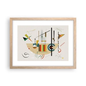 Poster in einem Rahmen aus heller Eiche - Und die Welt lacht - 40x30 cm