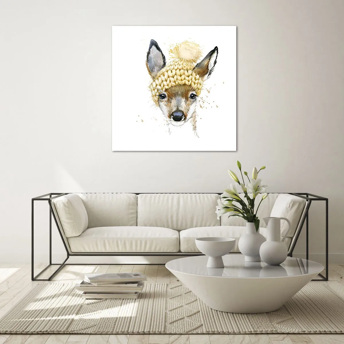 Glasbild - Bild auf glas - Für den Winter im verschneiten Wald - 40x40 cm