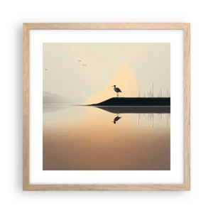 Poster in einem Rahmen aus heller Eiche - Herr am See - 40x40 cm