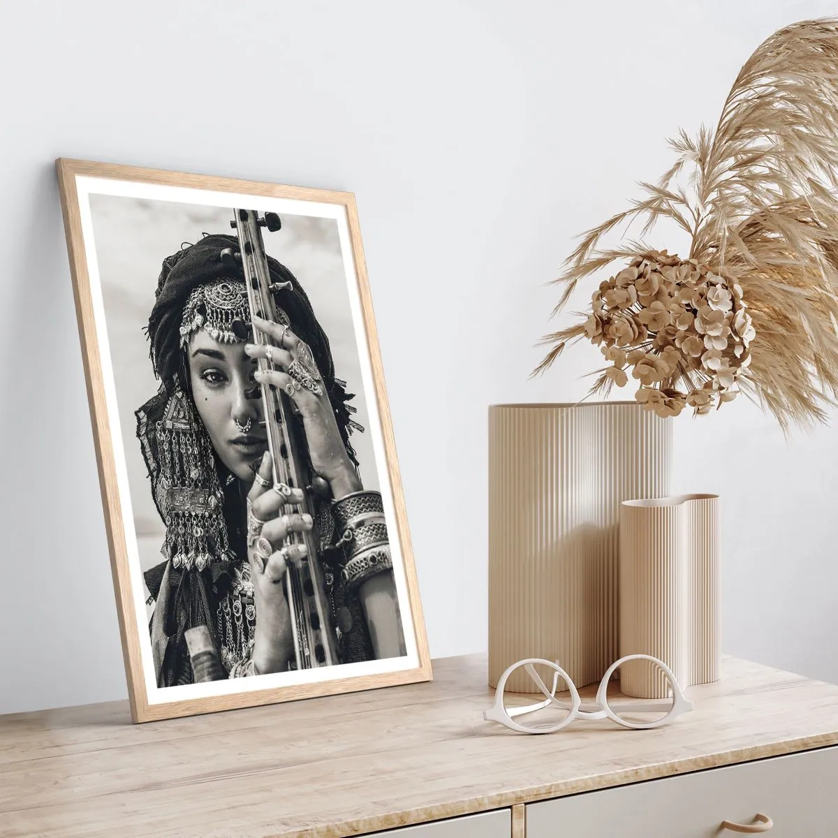 Poster in einem Rahmen aus heller Eiche - Die Musik des Orients selbst - 50x70 cm