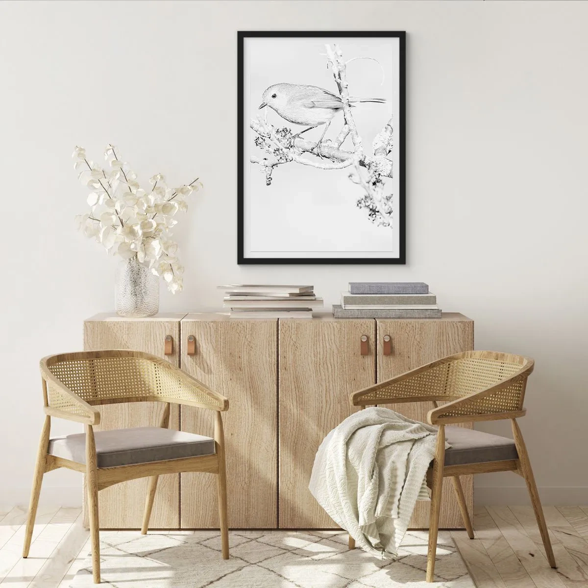 Poster in einem schwarzem Rahmen - Wintermorgen - 70x100 cm