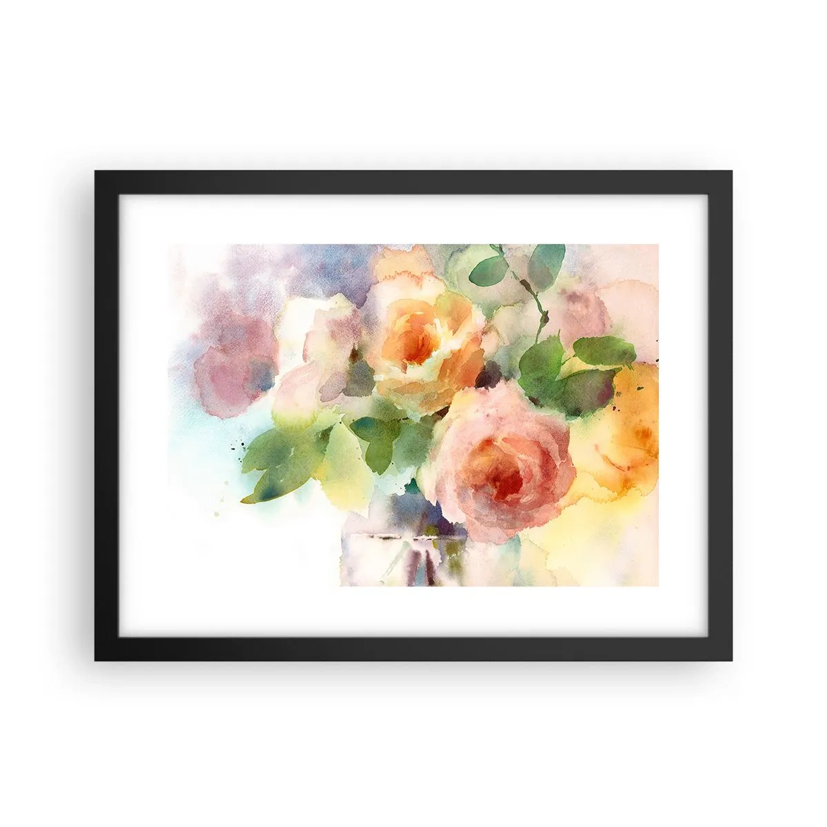 Poster in einem schwarzem Rahmen - Zart wie Aquarell - 40x30 cm