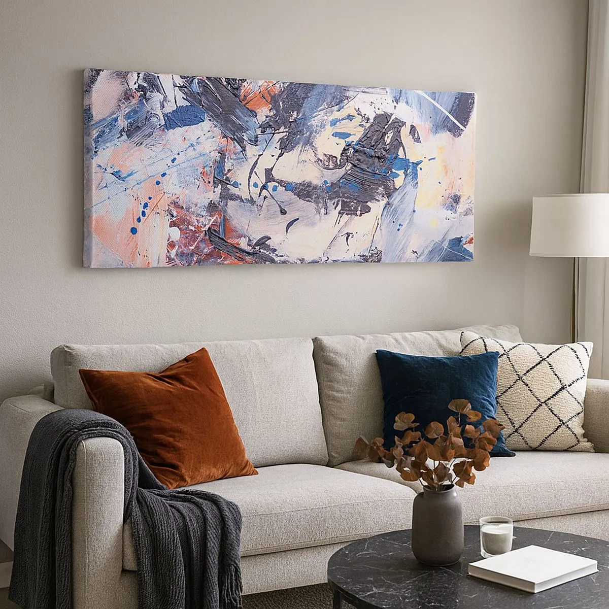 Bild auf Leinwand - Leinwandbild - Verrückter Tanz der Abstraktion - 100x40 cm