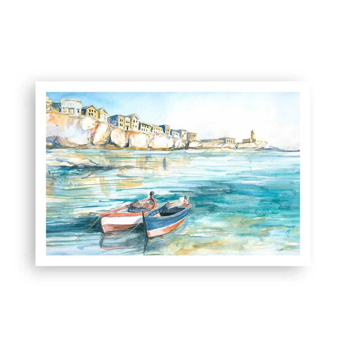 Poster - Landschaft in Azurblau - 91x61 cm