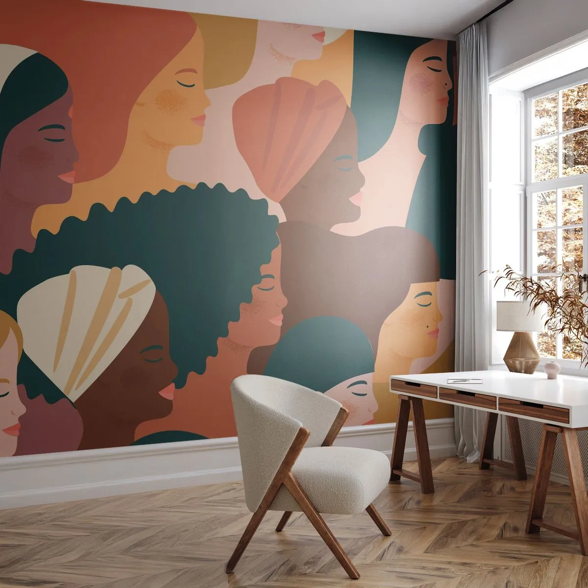 Fototapete Premium Canvas - Nur Weiblichkeit - Frau, Moderne Kunst, Afrika - 450x315 cm