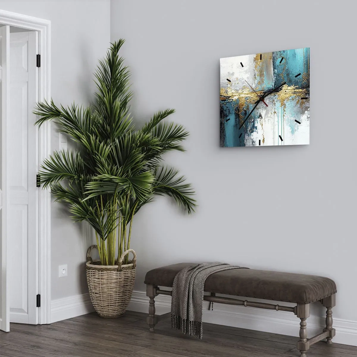 Wanduhr - Glasuhr - Alles fließt - 40x40 cm