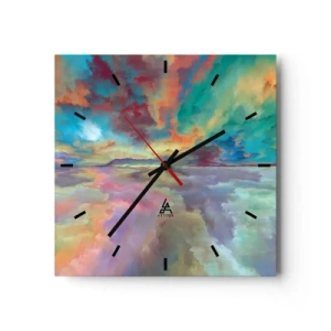 Wanduhr - Glasuhr - Zwei Himmel - 40x40 cm