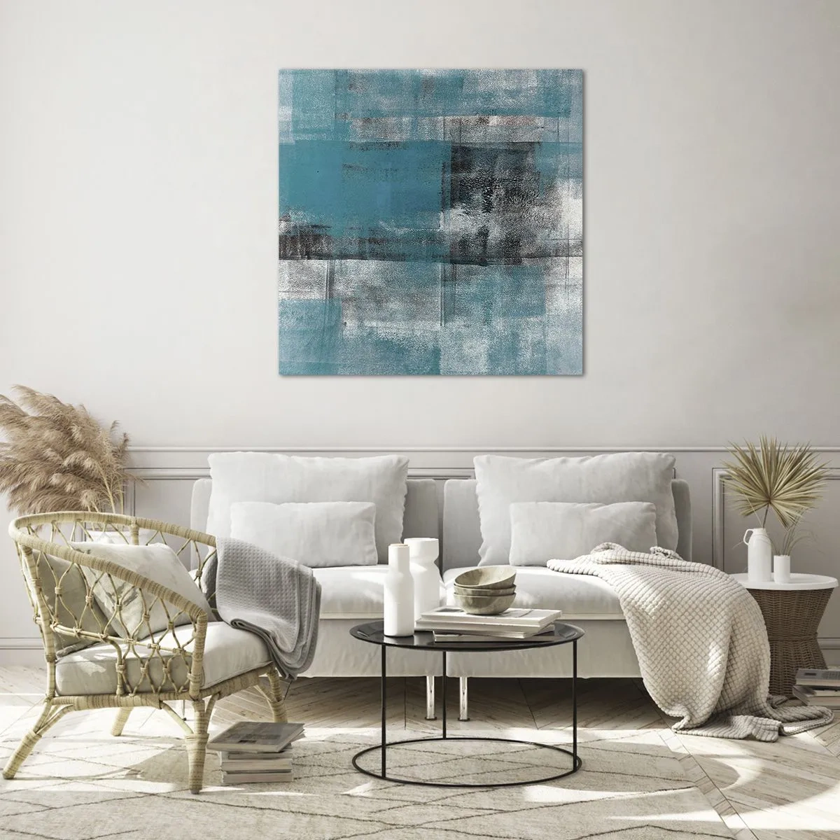 Glasbild - Bild auf glas - Wasser und Luft - 60x60 cm