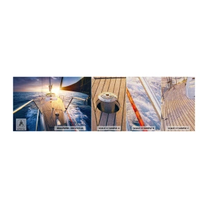 Fototapeten Muster Premium Canvas - Laufen unter den Wellen - Segelyacht, Meer, Segeln - 100x30 cm