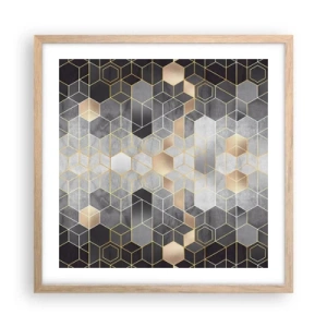 Poster in einem Rahmen aus heller Eiche - Diamant-Komposition - 50x50 cm