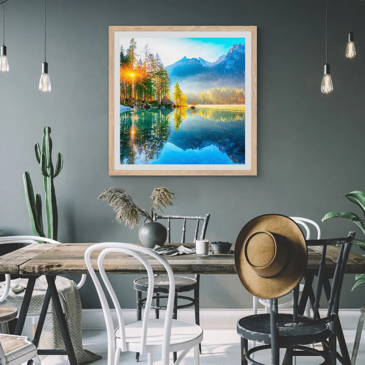 Poster in einem Rahmen aus heller Eiche - Majestät und Süße - 40x40 cm