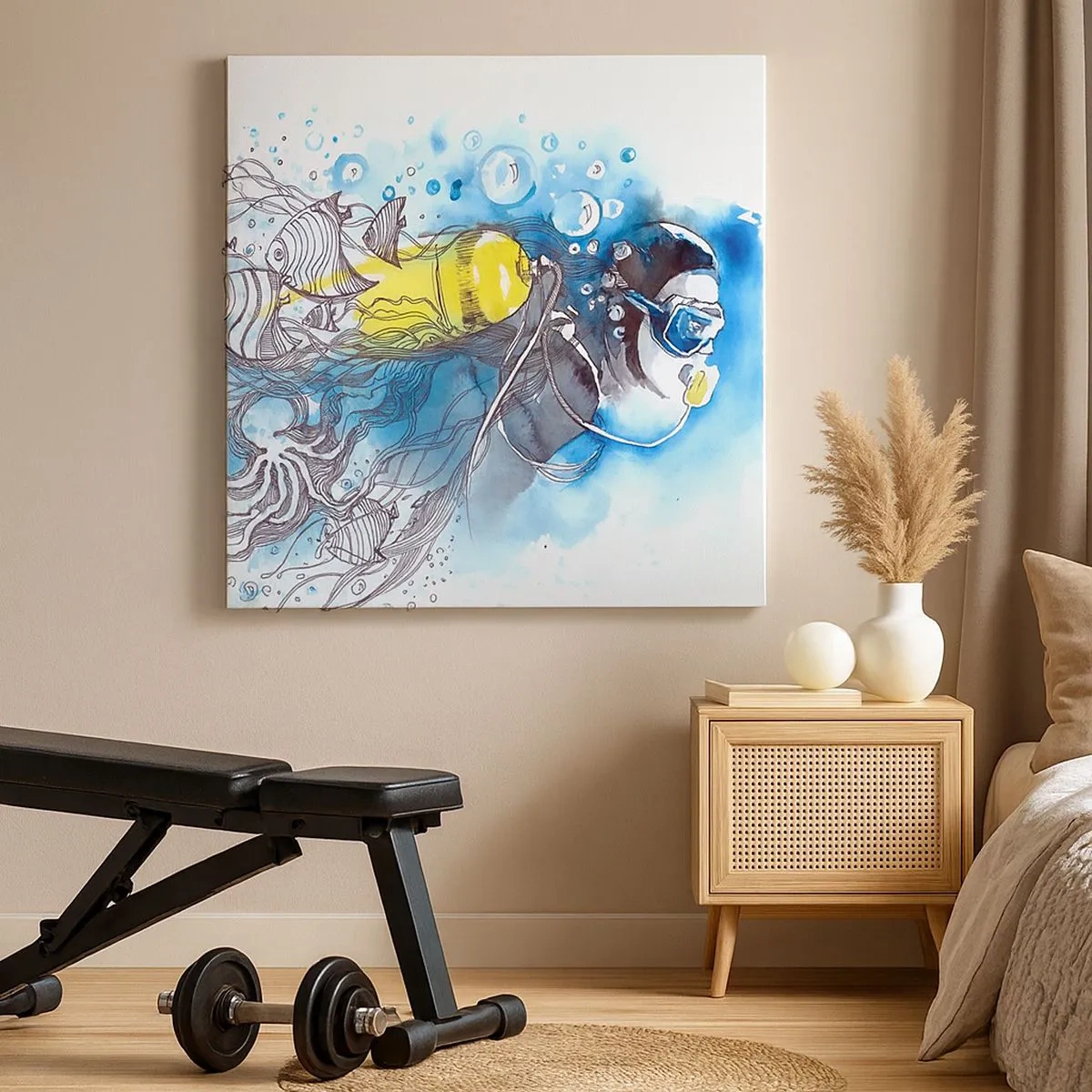 Bild auf Leinwand - Leinwandbild - Tolles Blau - 30x30 cm