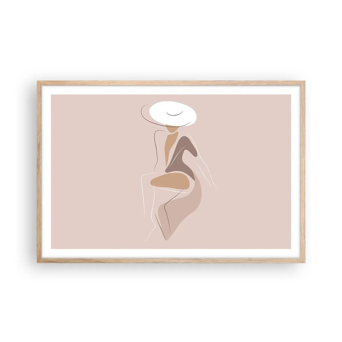 Poster in einem Rahmen aus heller Eiche - Eine Dame sein - 91x61 cm