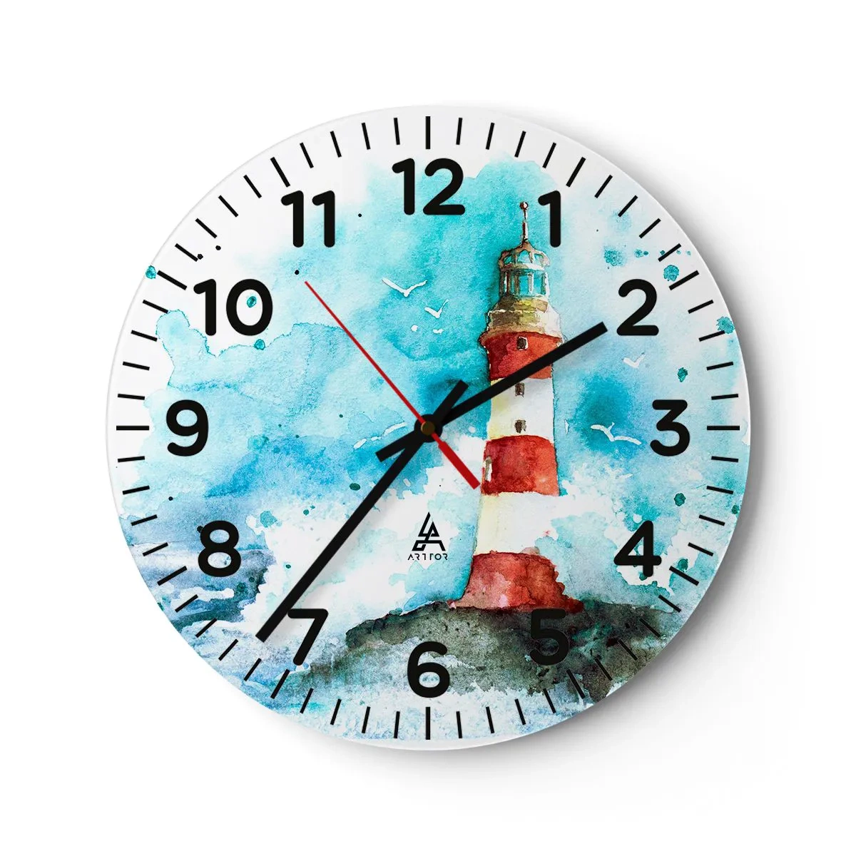 Wanduhr - Glasuhr - Einheit der Elemente - 40x40 cm