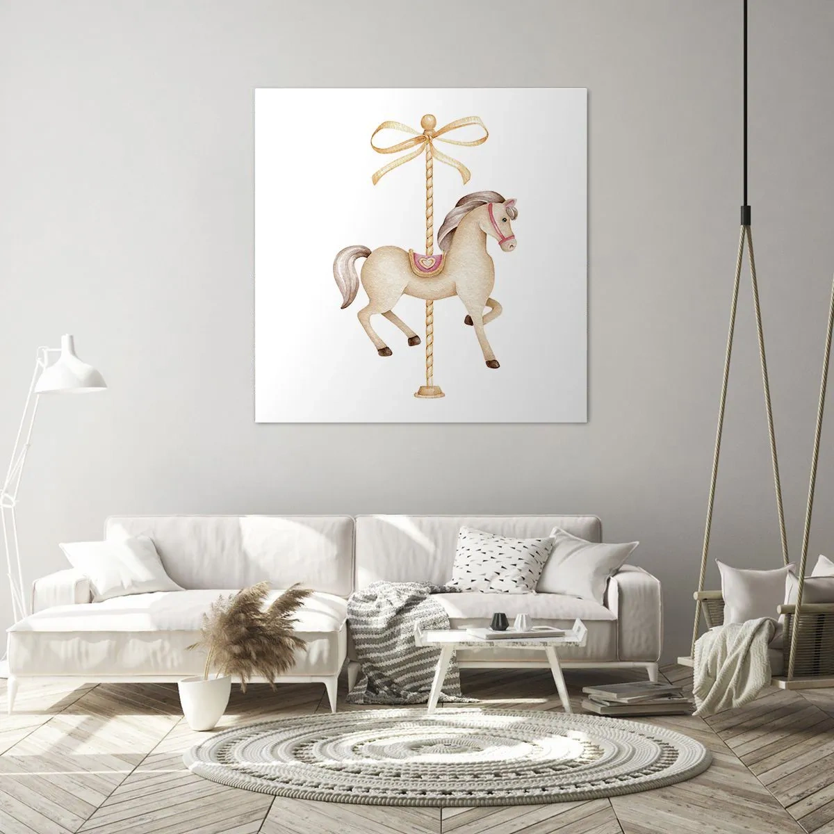 Bild auf Leinwand - Leinwandbild - Anmutiger Trab - 70x70 cm