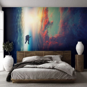 Maßgeschneiderte Fototapete Premium Canvas - Sich dem Universum stellen - Abstraktion, Astronaut, Kosmos
