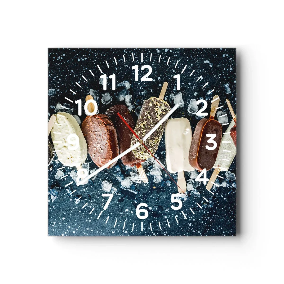 Wanduhr - Glasuhr - Geschmack des heißen Sommers - 40x40 cm