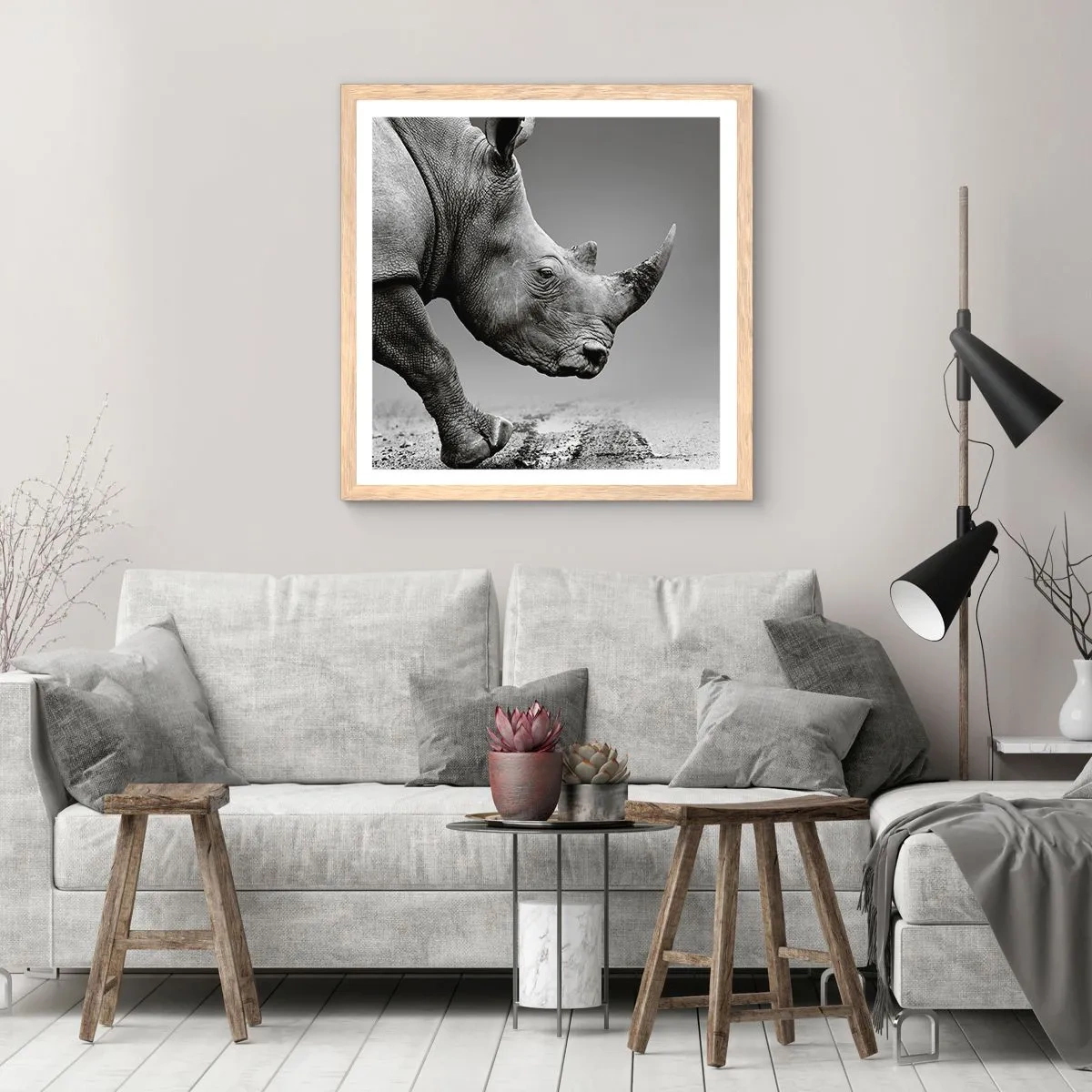 Poster in einem Rahmen aus heller Eiche - Unaufhaltsame Stärke - 60x60 cm