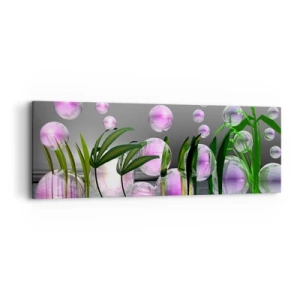 Bild auf Leinwand - Leinwandbild - Eine reflektierende Komposition aus Leichtigkeit und Leben - 90x30 cm