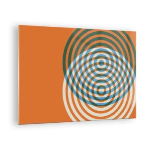 Glasbild - Bild auf glas - Abstrakte geometrische Grafik mit konzentrischen Kreisen - 70x50cm - Abstrakte kreisförmige Variation - Moderne Wanddekoration für Wohnzimmer und Schlafzimmer ARTTOR