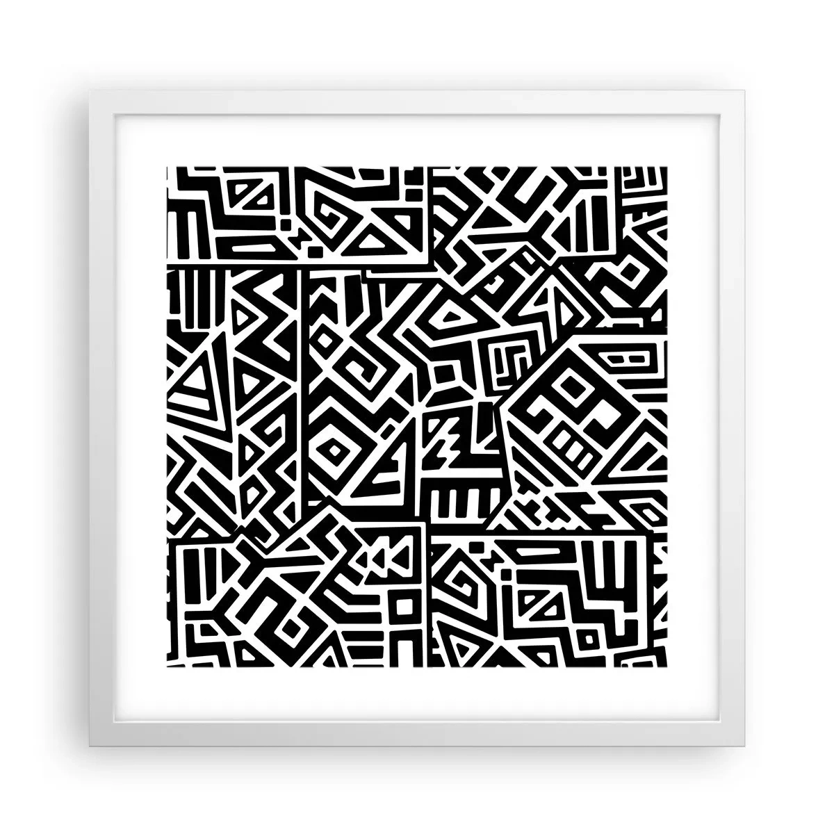 Poster in einem weißen Rahmen - Präkolumbianische Komposition - 40x40 cm