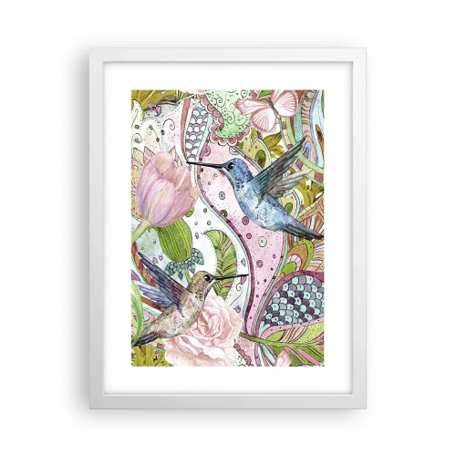 Poster in einem weißen Rahmen - Verstrickt in Weinreben - 30x40 cm