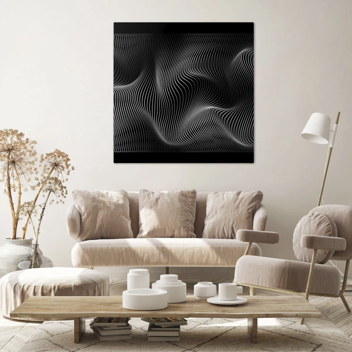 Bild auf Leinwand - Leinwandbild - Lichttanz im Raum - 50x50 cm