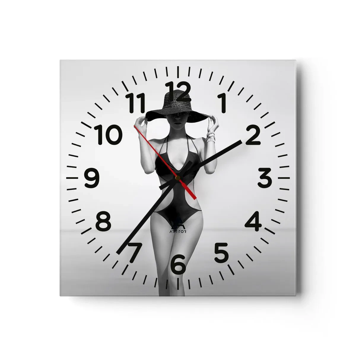 Wanduhr - Glasuhr - Mein Name ist: Eleganz - 40x40 cm