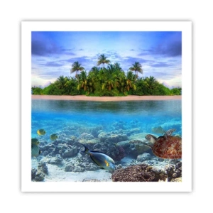 Poster - Heavenly Island lädt dich ein - 60x60 cm