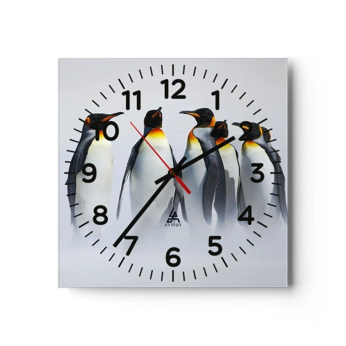 Wanduhr - Glasuhr - Treffen in Abendkleidern - 30x30 cm