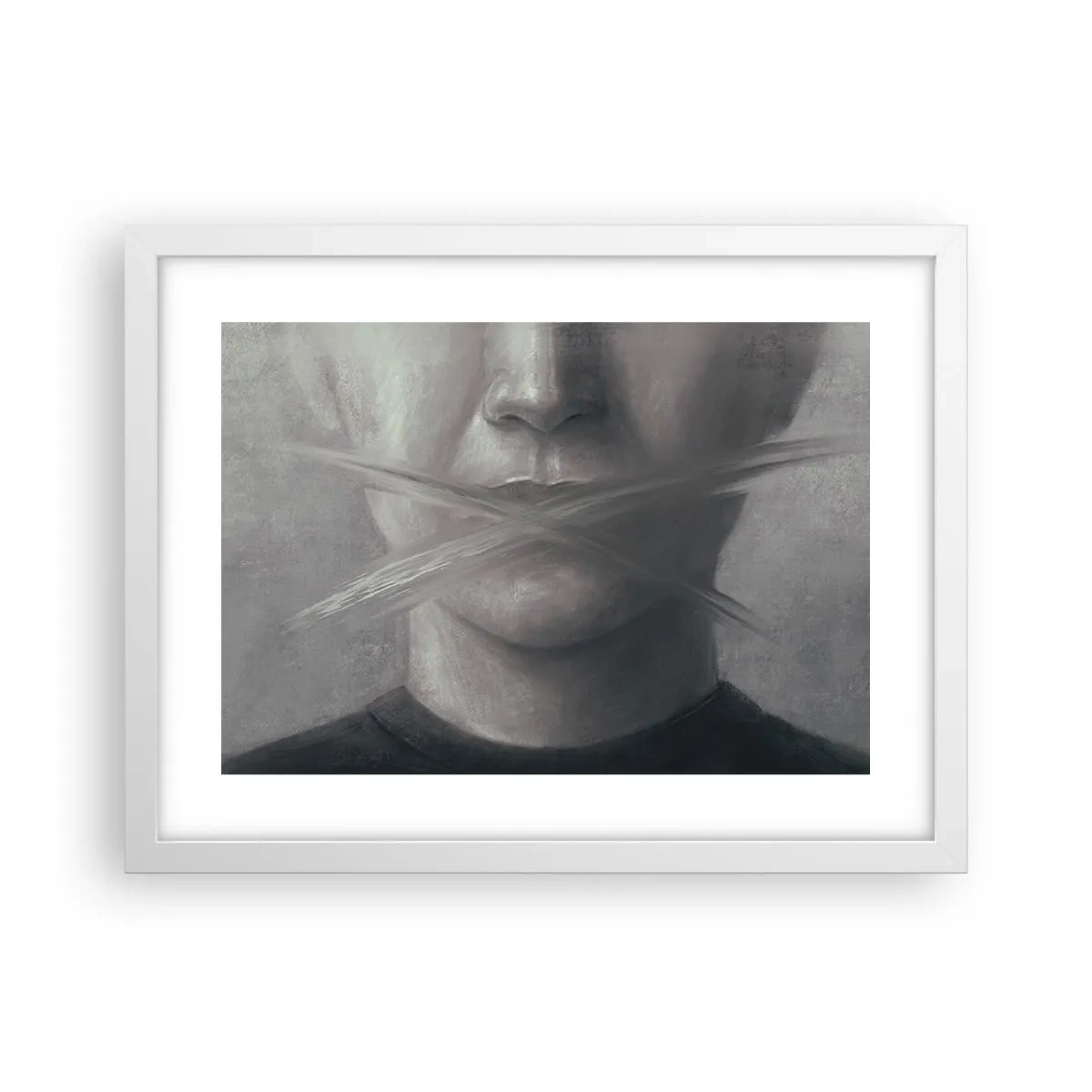 Poster in einem weißen Rahmen - Ohne ein Wort - 40x30 cm