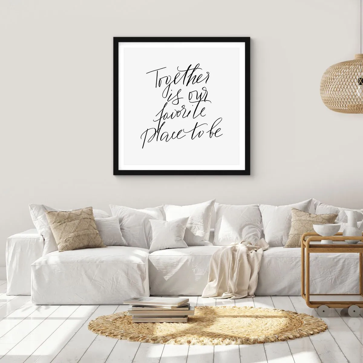 Poster in einem schwarzem Rahmen - Fühlst du das auch? - 40x40 cm