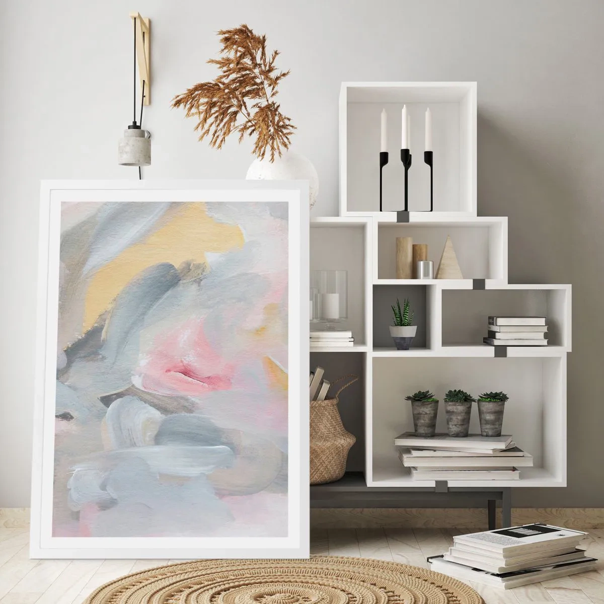 Poster in einem weißen Rahmen - In einer Pastellwelt - 30x40 cm
