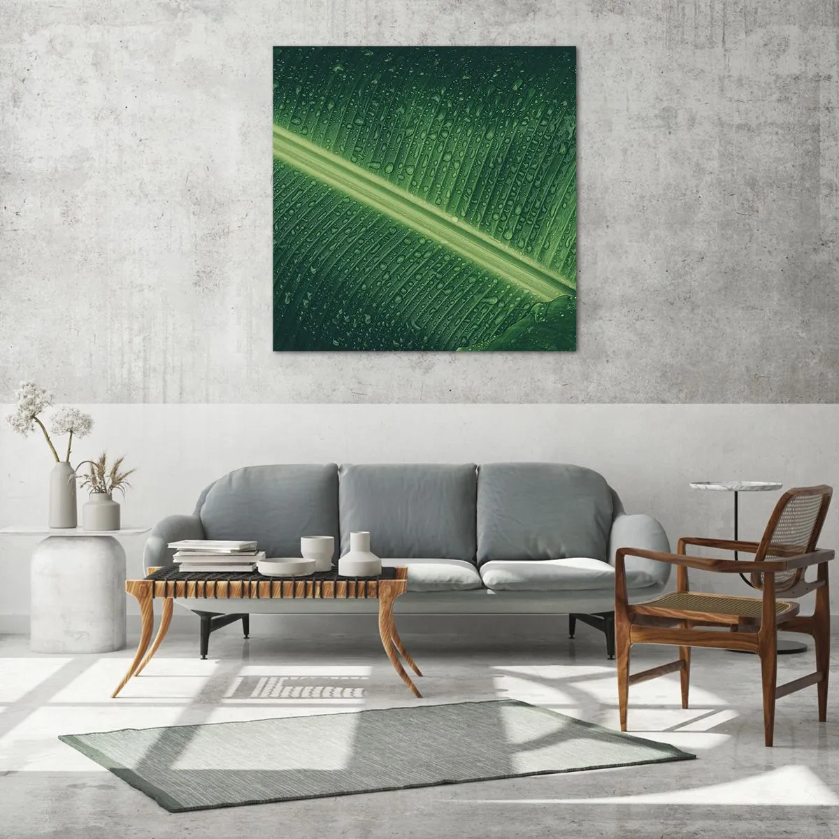 Glasbild - Bild auf glas - Die Struktur des Grüns - 40x40 cm