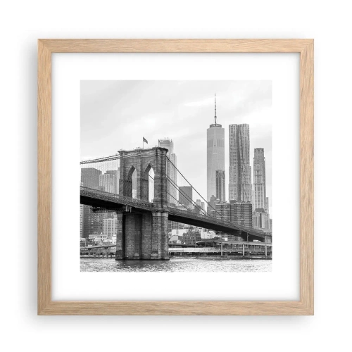 Poster in einem Rahmen aus heller Eiche - New Yorker Atmosphäre - 30x30 cm