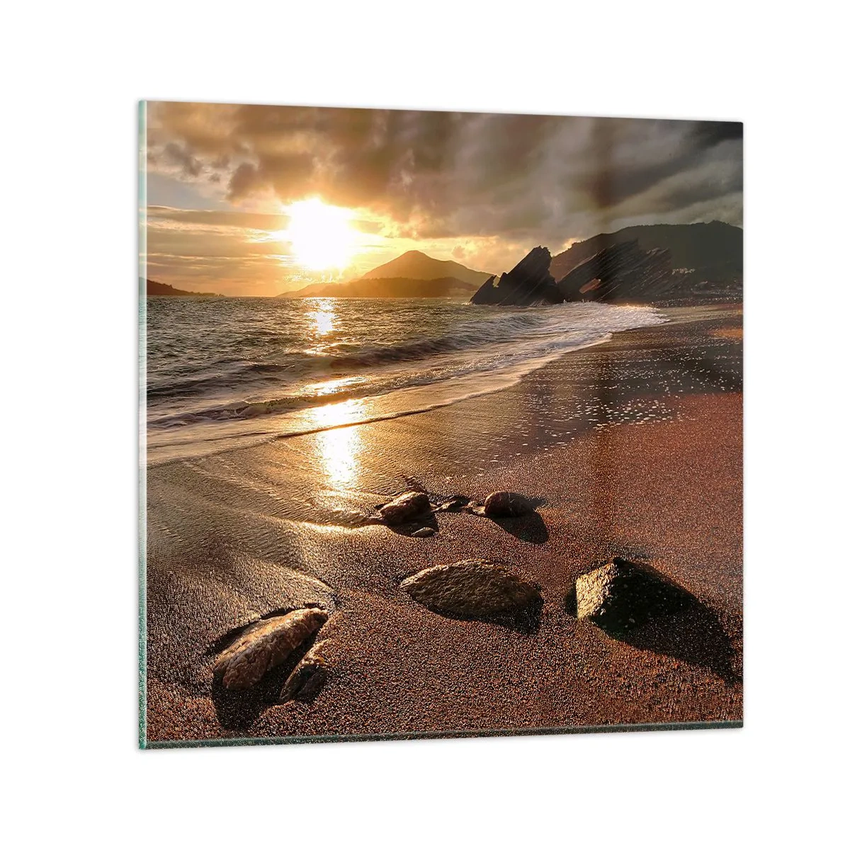 Glasbild - Bild auf glas - Folge der Sonne zu den Hügeln - 70x70 cm