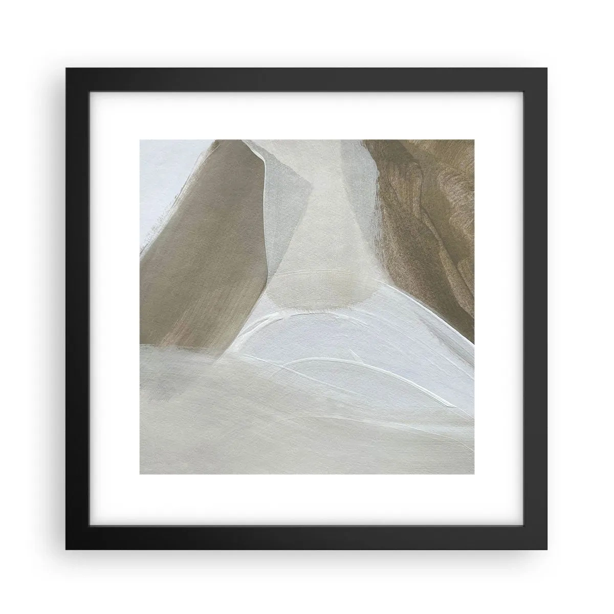 Poster in einem schwarzem Rahmen - Welle aus Weiß - 30x30 cm